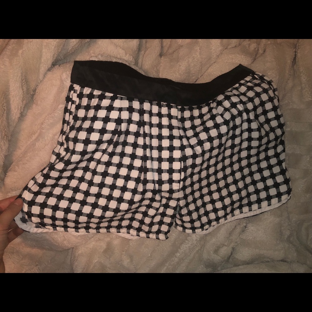 Zara checkered silk shorts